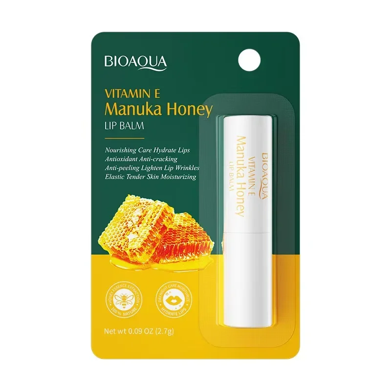 Bálsamo labial com vitamina e mel, hidratante de longa duração, anti-rachaduras, nutritivo, suaviza as linhas dos lábios, cosméticos, produtos para cuidados com os lábios