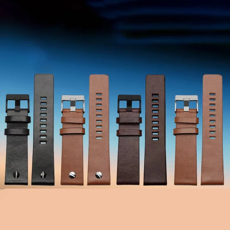 Cow Leather strap for DIESEL watchband fit DZ7312 DZ4323 DZ7257 with stainless steel pin buckle strap 22m 24mm 26 28 30mm band