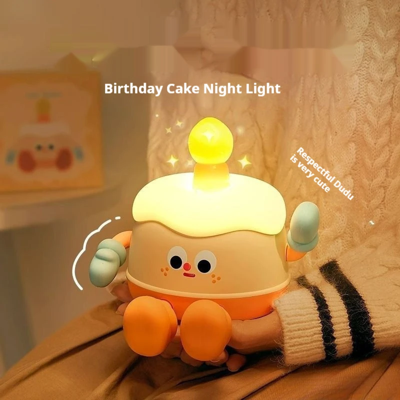 

Ночник для торта на день рождения, тумбочка для спальни, индукционная лампа, креативная милая детская игрушка для подруги, украшение BFF, фигурка