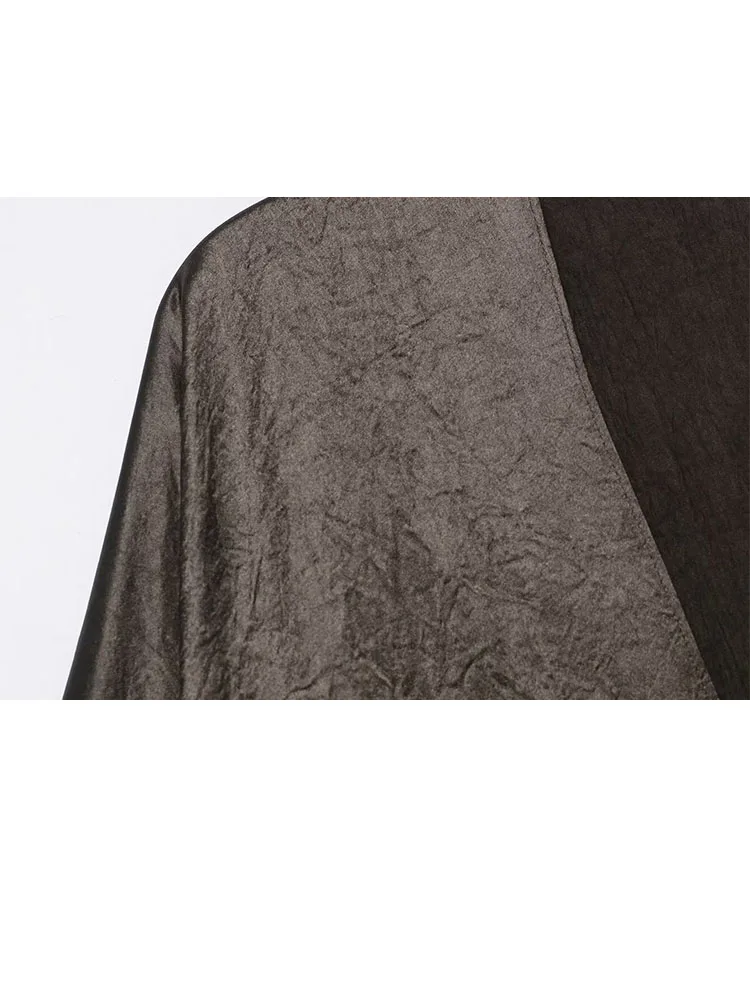 Sukienka damska wiosenna nowa kolekcja modna uniwersalna głęboki dekolt w serek jedwabna satyna tekstura ozdobny pasek długa sukienka damska codzienna seksowna długa sukienka