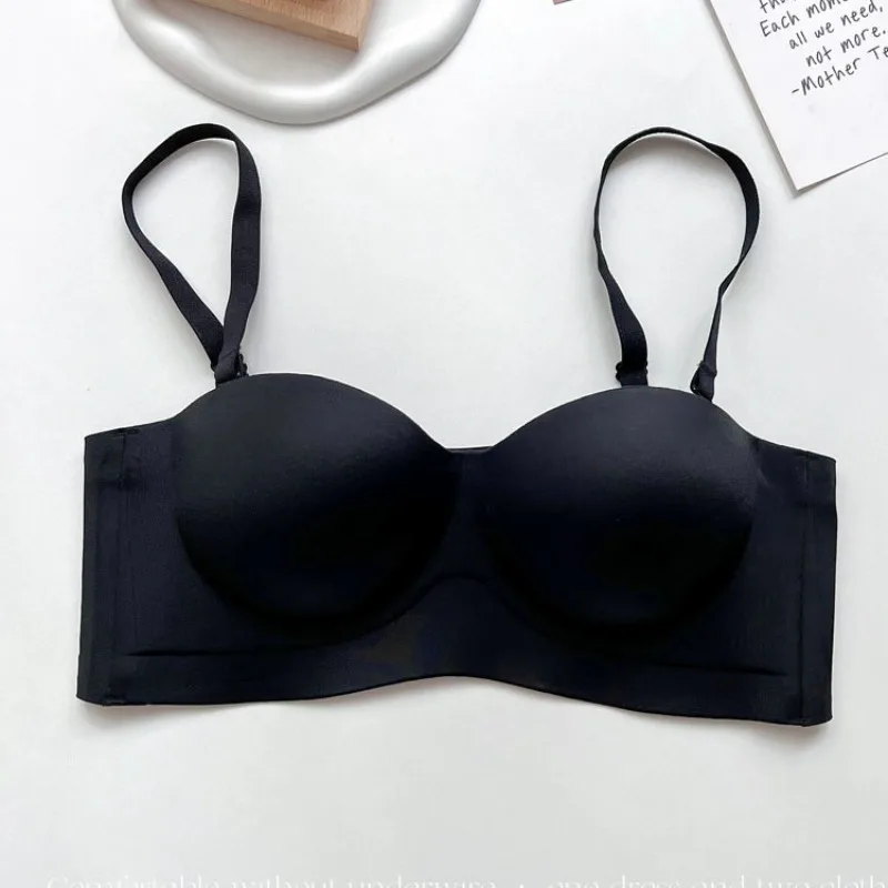 Seamless One-piece Small Chest Push-up Girl Bra Women Brassiere Collects Side Lady Breast Fat Invisible Anti-exposure Bandeau