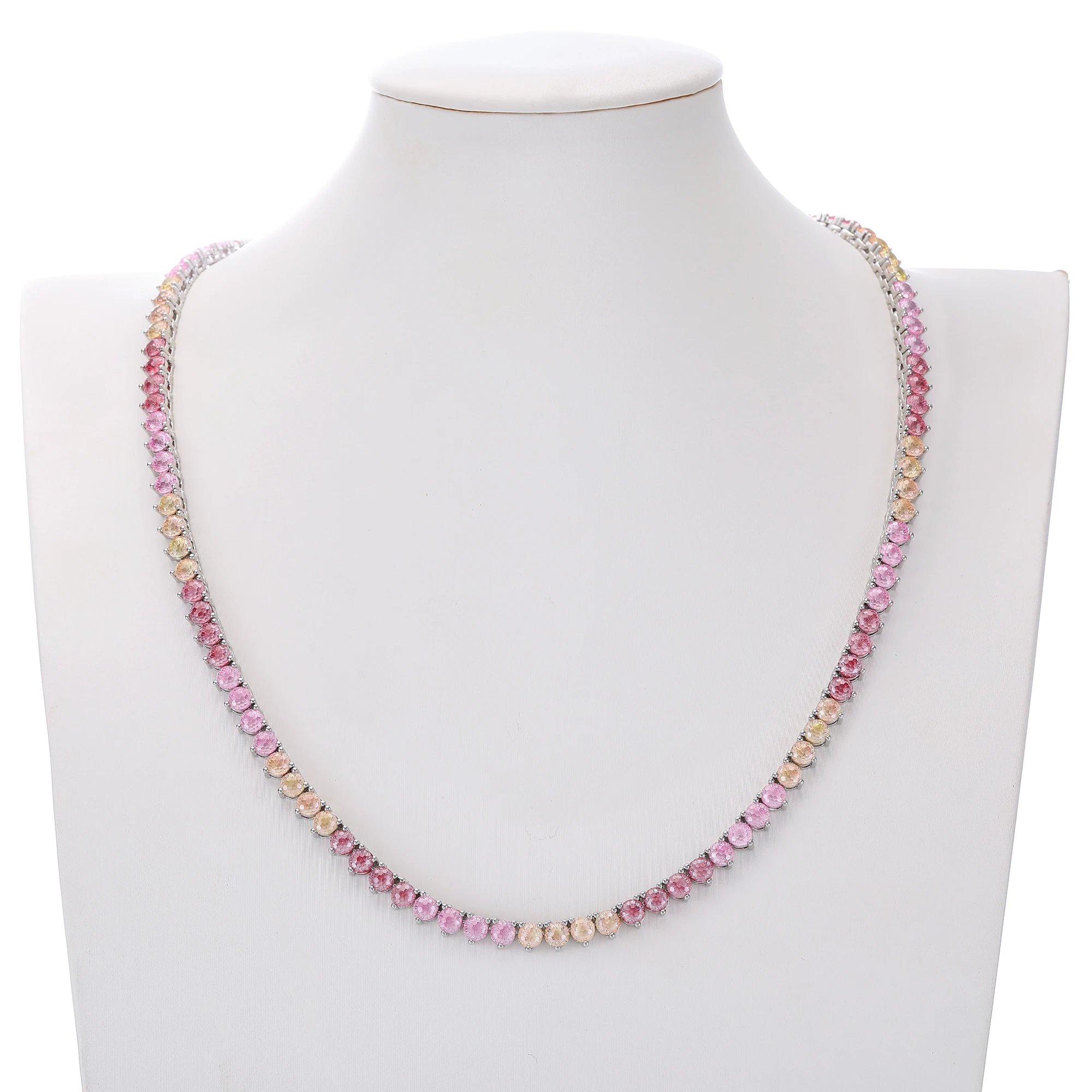 Fashion Fine Round Shape 3mm special Cutting Zircon Tennis Necklace Mix Color For Christmas Gift