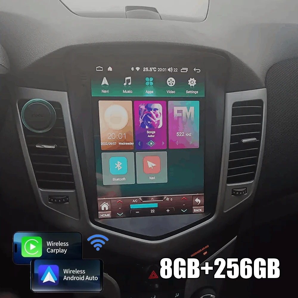

9.7" Android 15 Carplay Auto 8Core DSP For Chevrolet Cruze 2008-2012 Car Radio Multimedia Video Player Navigaion 2Din Stereo