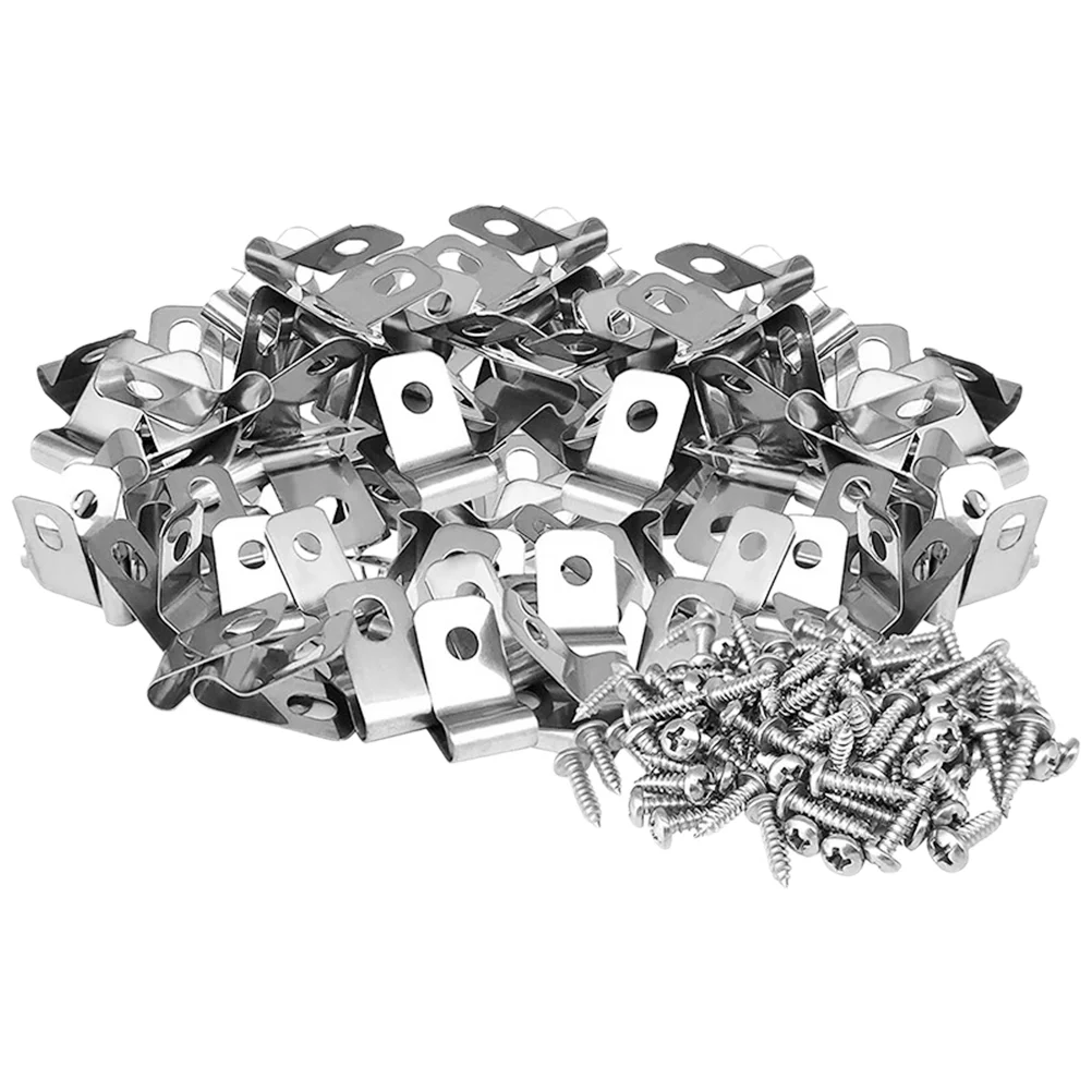 

100 Pcs Wire Fence Clamps Aluminum Clip for Clips Garden Cage Buckle Pet Thread Holder