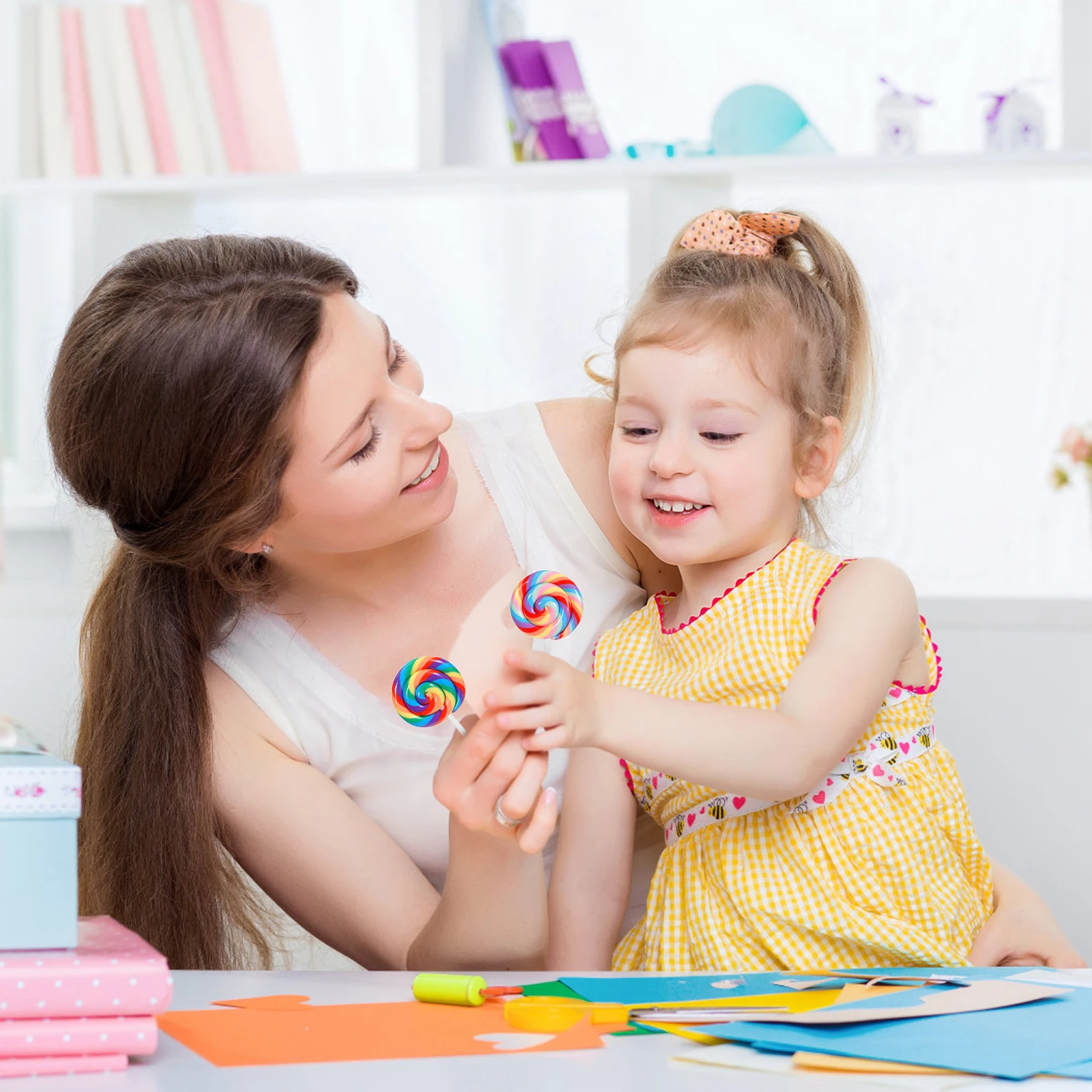 

5pcs Large Simulation Clay Lollipop Kids Diy Craft Montessori Educational Set Home Decor Gift Party Favors Accessories