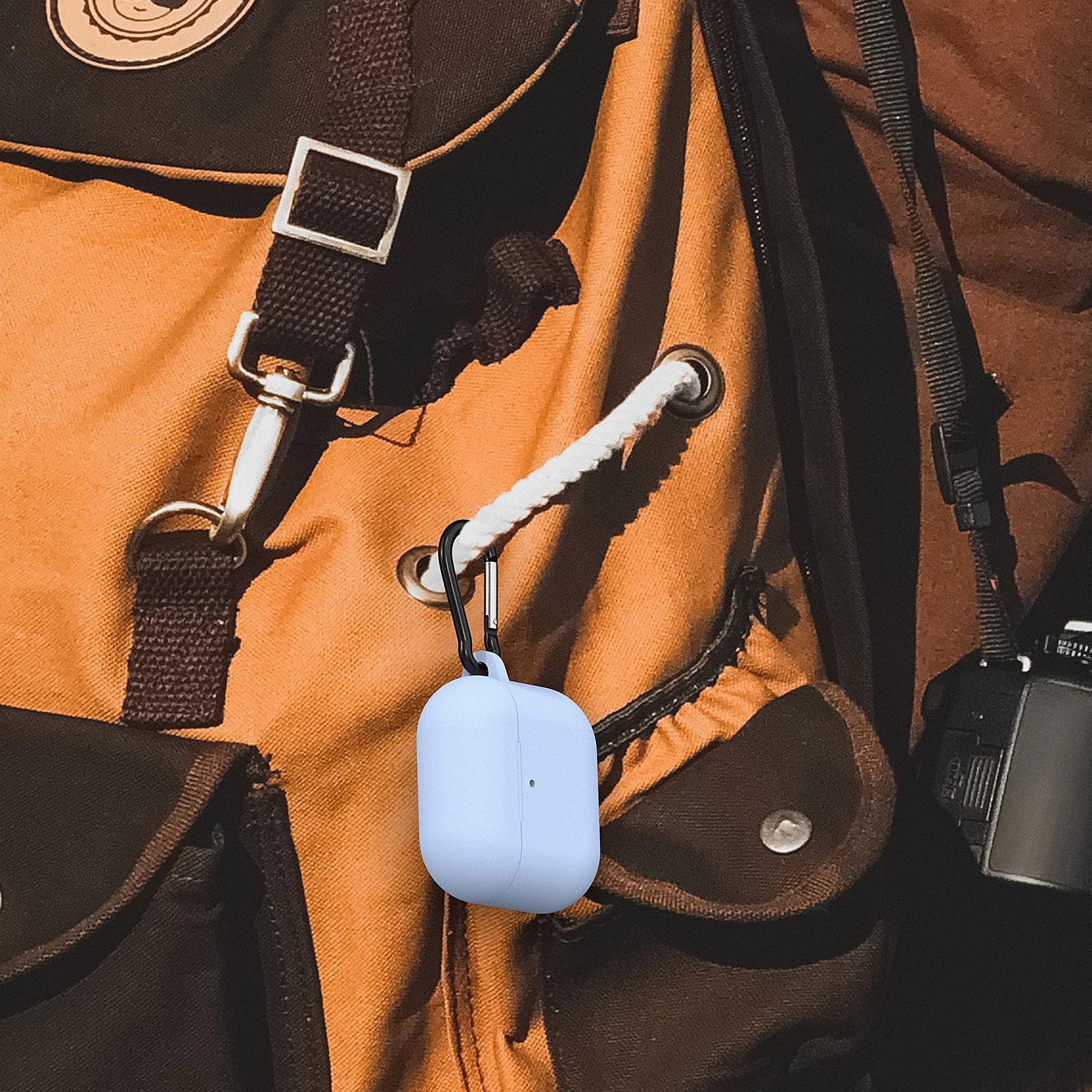 Geekria Silicone Case Cover Compatible with AirPods 4 True Wireless Earbuds, Protective Earphones Skin Cover with Keychain Hook