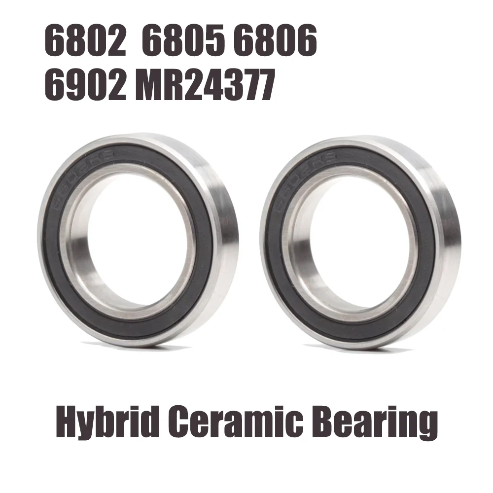 2pcs Hybrid Ceramic 6802 6805 6806 6902 2RS MR24377 Bearing 15 24 25 30 mm For Bike Bicycle Thin Section Ball Bearings