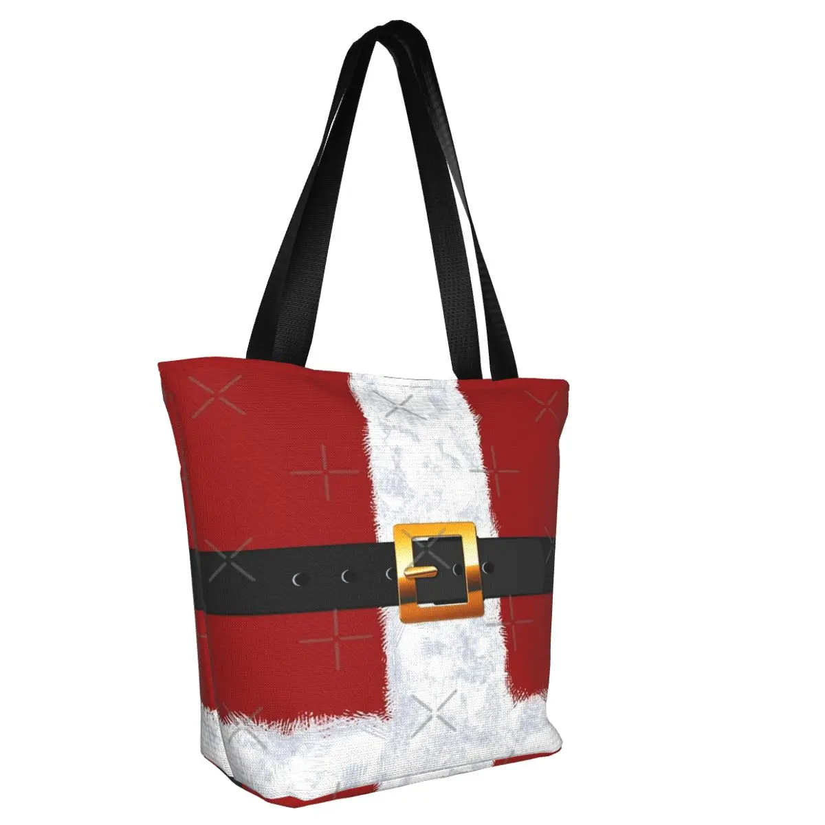 Santa Claus Suit Fashion Statement Casual Shoulder Tote Shopping Bag Portable Wider Handloom For Travelling Halloween Gift