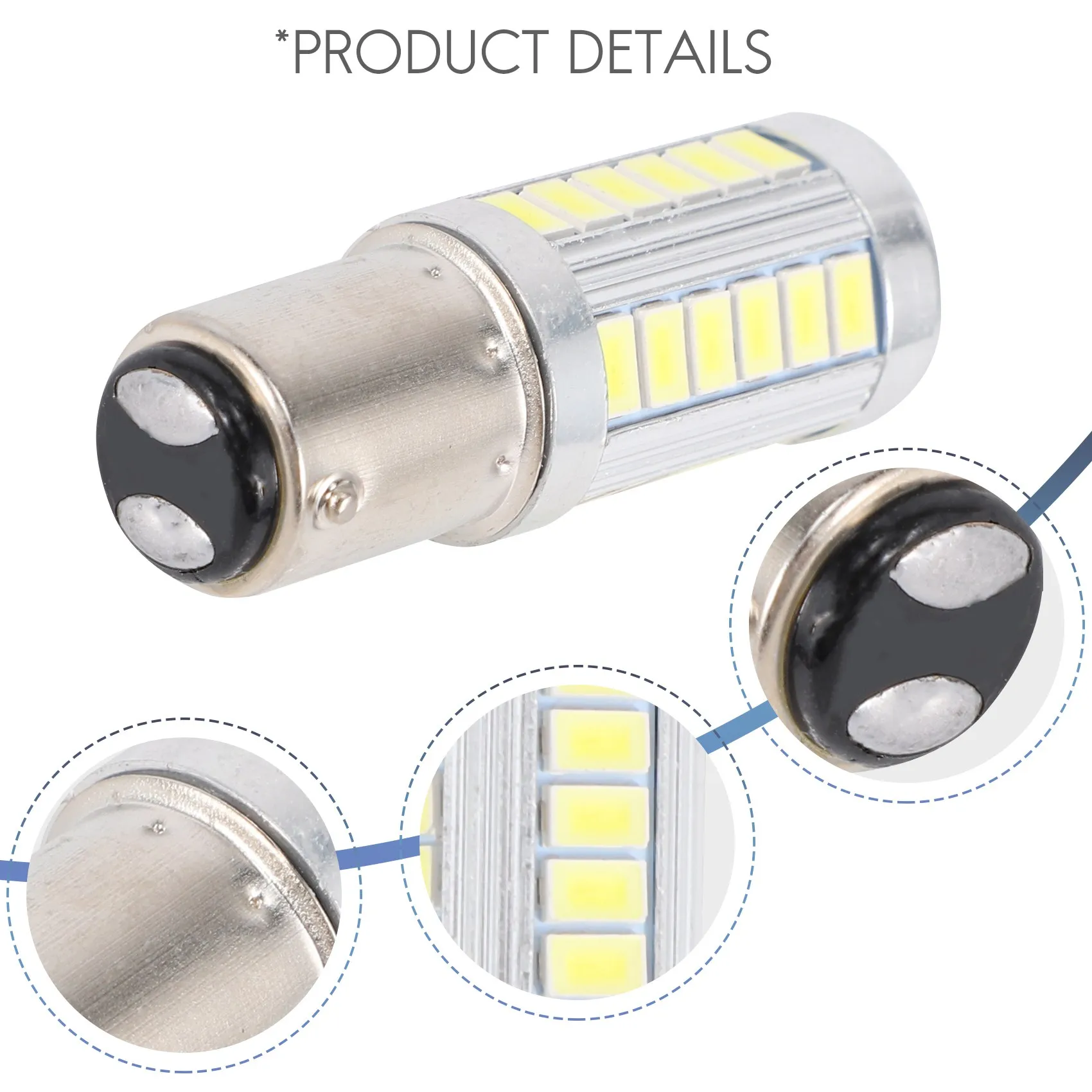 Lâmpada LED Super Brilhante, 1157, P21, 5W, BAY15D, 33SMD, 5730 Chipsets, Freio, Virar, Estacionamento, Reverter