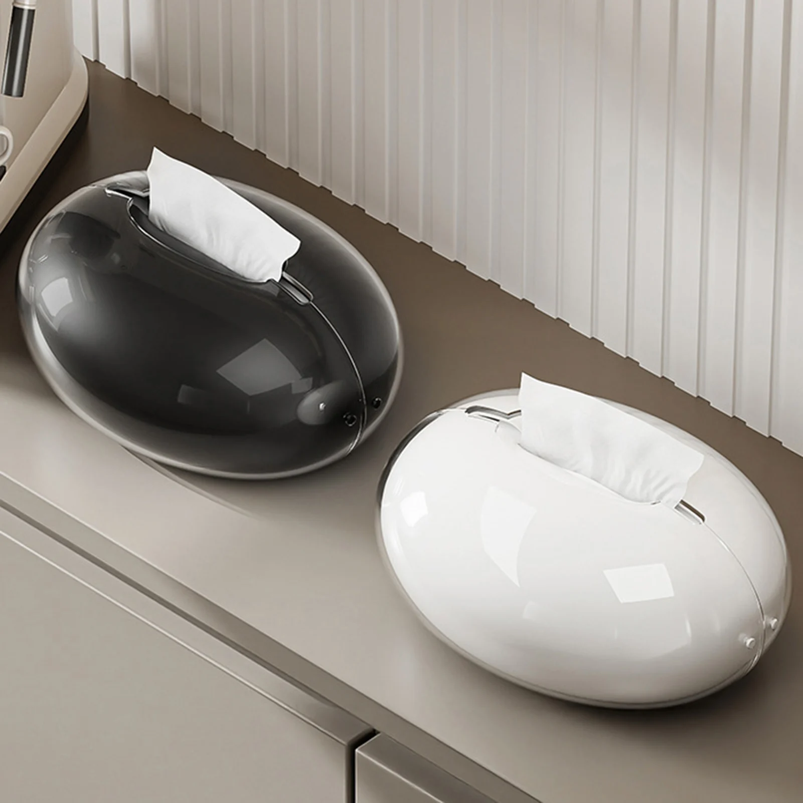 

Oval Tissue Box Cover Modern Decorative Facial Tissue Box Holder for Night Stands Bedrooms Office