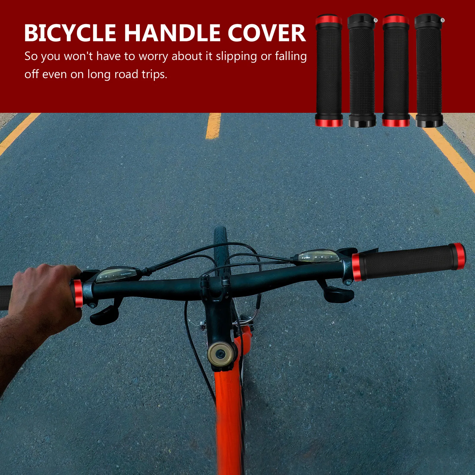 

2Pairs Bike Handlebar Grips Anti-Slip Rubber and Metal Material Lightweight Strong Grip Protection Stylish Fit for Cycling