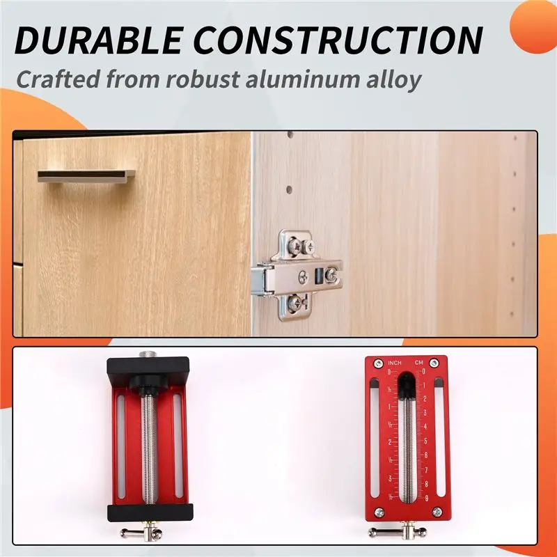 A76I-Aluminum Alloy Cabinet Door Positioner Heavy-Duty Tool For Easy Installation Precision Measurement Punching Tool