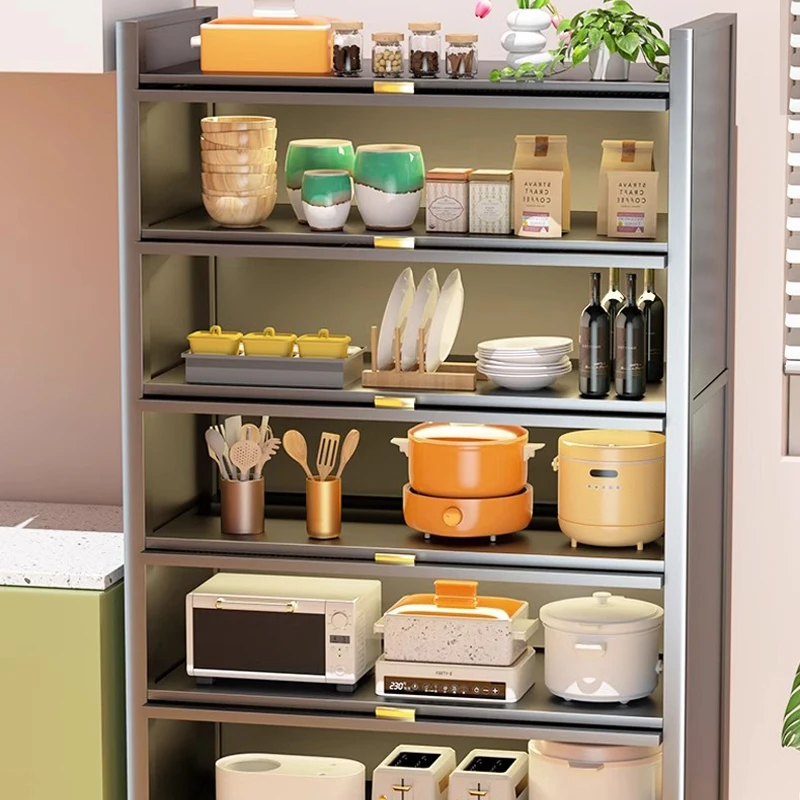 Armoire de rangement domestique multicouche sur pied, étagère de cuisine surélevée, buffet de salle à manger multifonctionnel