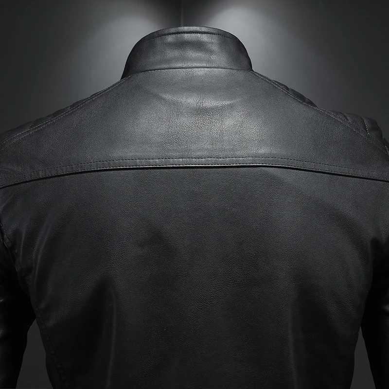 Spring Autumn Leather Jacket Mens Stand Collar Casual Leather Outwear Fashion Men\'s Motorcycle Coat Jacket Men Clothing 2023