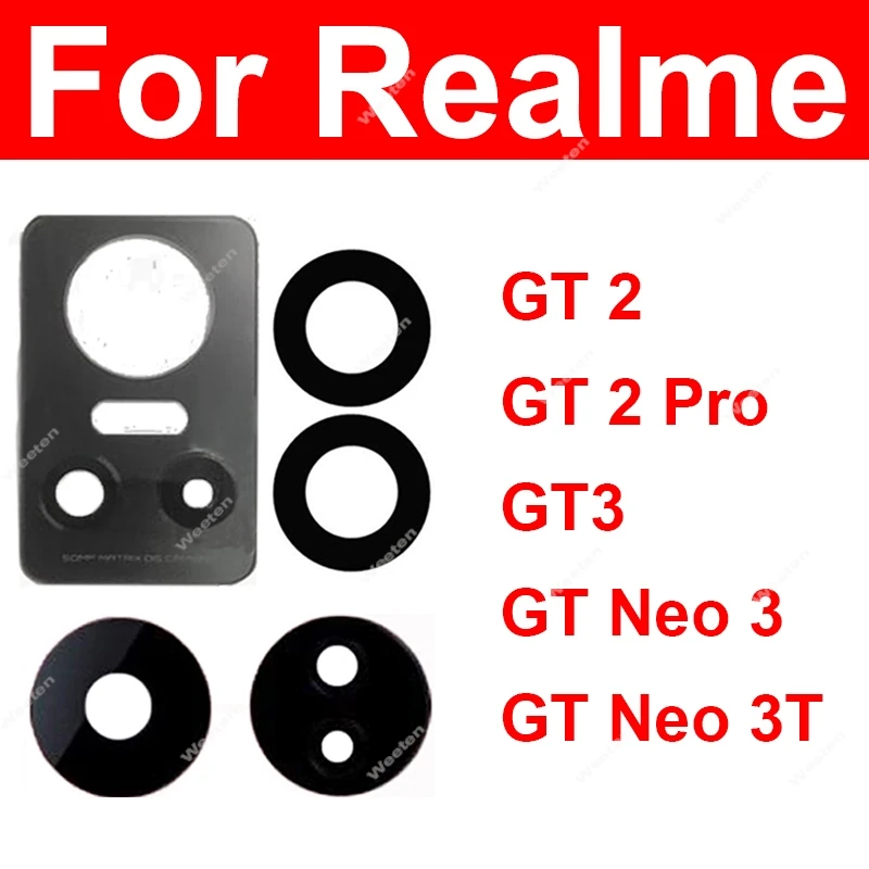 Rear Glass Lens For Realme GT2 GT2 Pro GT Neo 3 GT3 Back Glass Lens Adhesive Sticker Replacement Repair Parts