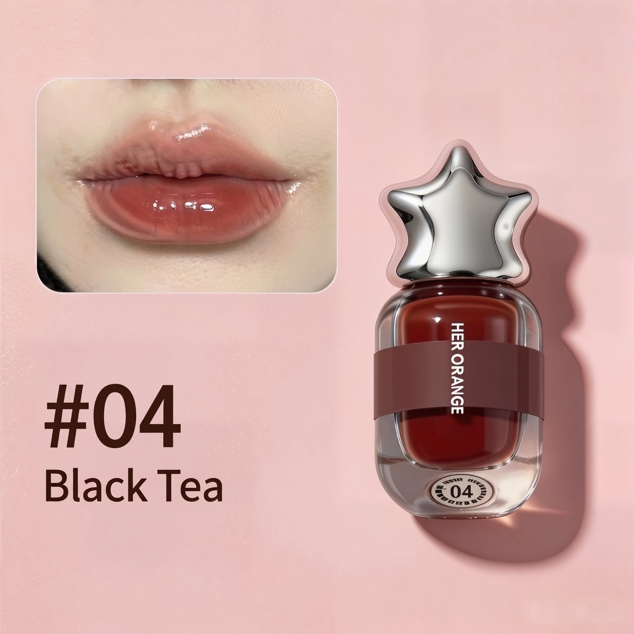 Herorange Glossy Lip Watery Mirror Finish Hydrating Sheer Lip Tint Youthful Nude Makeup