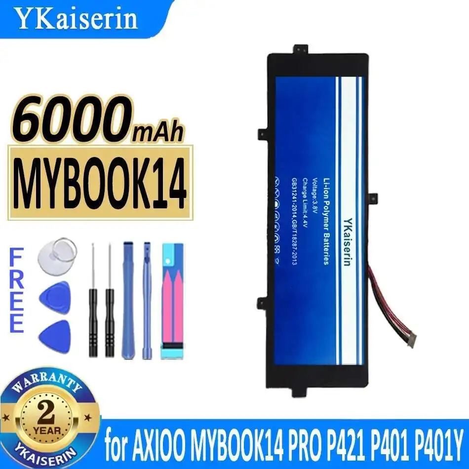 

High Compatibility 6000mAh For Axioo MYBOOK14 Pro P421 P401 P401Y 10PIN 7 Wire MYBOOK14 10PIN Laptop Battery Durable