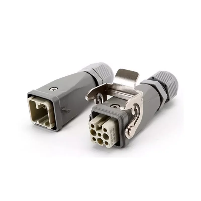 Heavy Load Connector HDC HA 4 5 6 8 Pin Heavy Duty Connector 10A Rectangle Aviation Plug Socket Waterproof Male Heavy-Duty