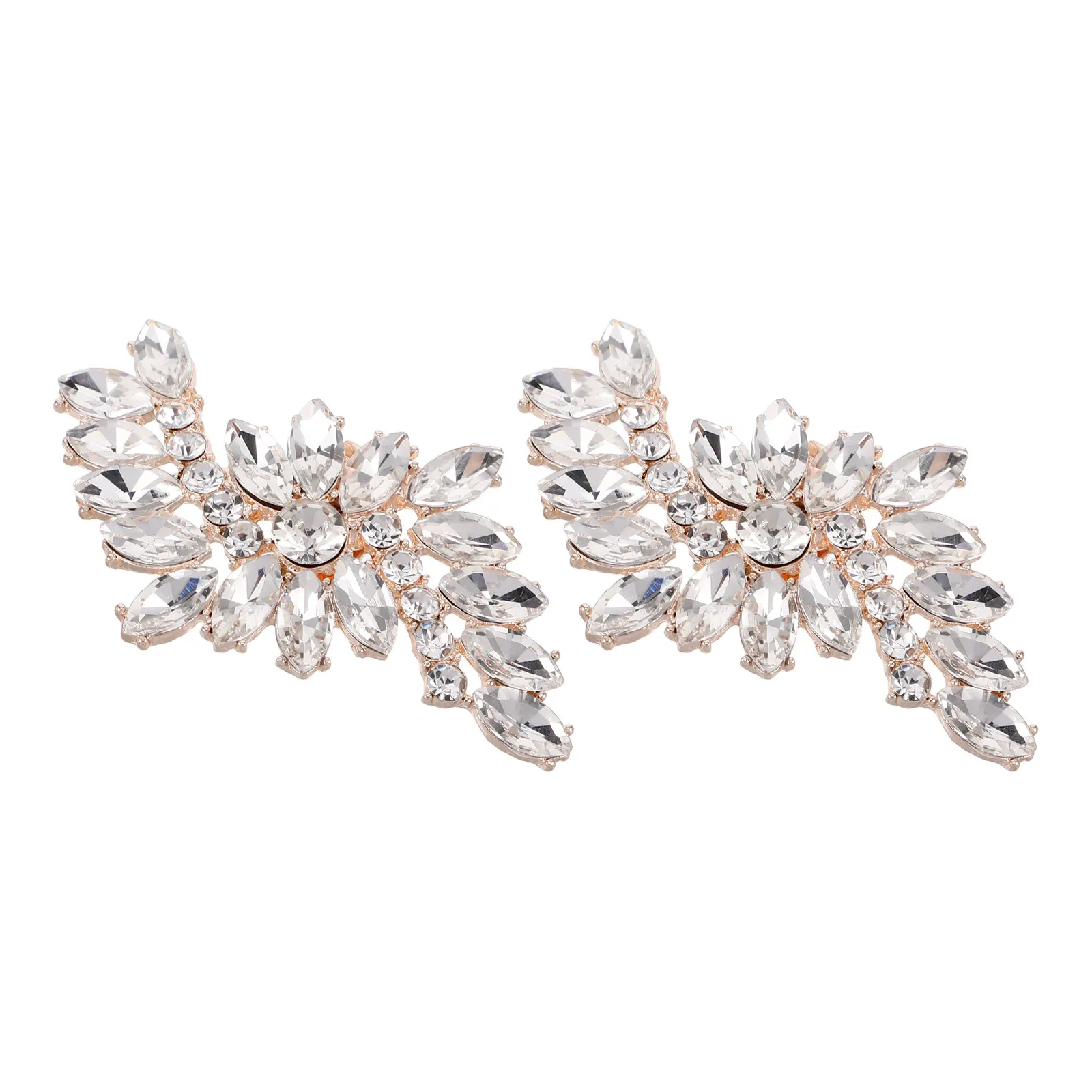 Crystal Rhinestone Flower Shoe Clip for Women Detachable Sparkling Shoe Buckle Charm for Heels Bridal Wedding Party Shoes