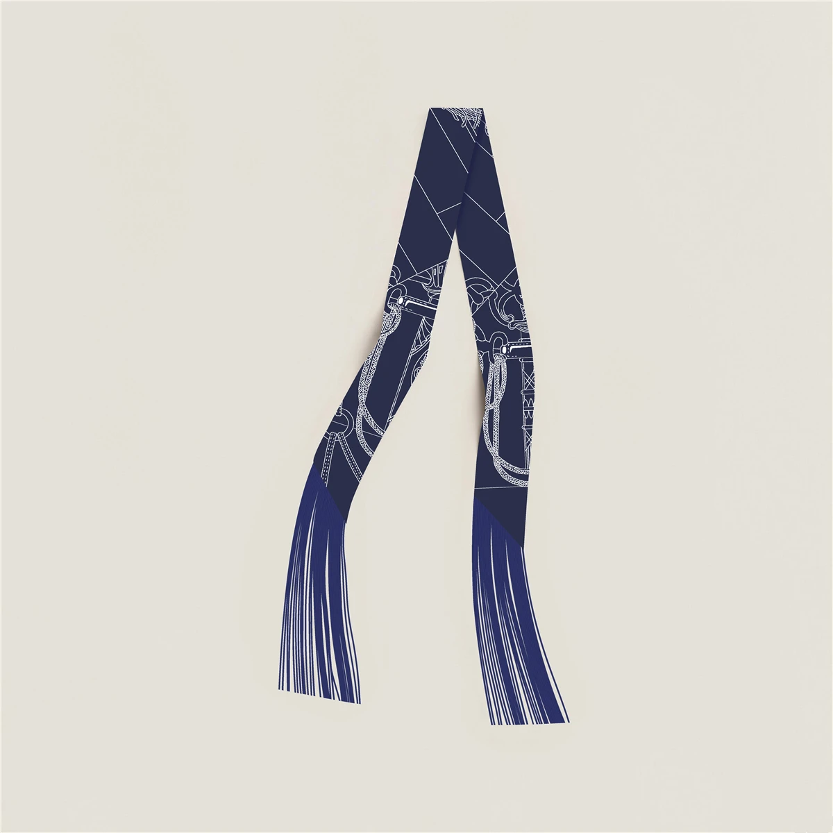 Quastenschal im Modedesign, Marken-Seidenschal für Damen, Haarband, Foulard, Schmaler Taschenschal, Halstuch, Handtaschen-Dekoration