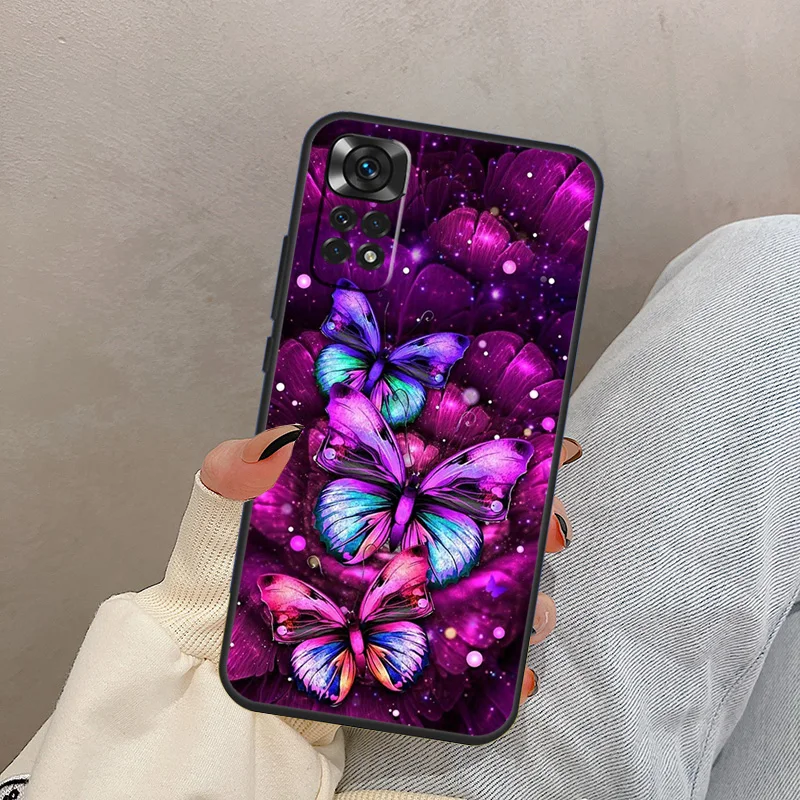 فراشة سوداء جميلة لشاومي ريدمي نوت 13 10 12 11 14 برو 11S 12S حافظة لهاتف ريدمي 15 13C 12C 14C 10C 15C