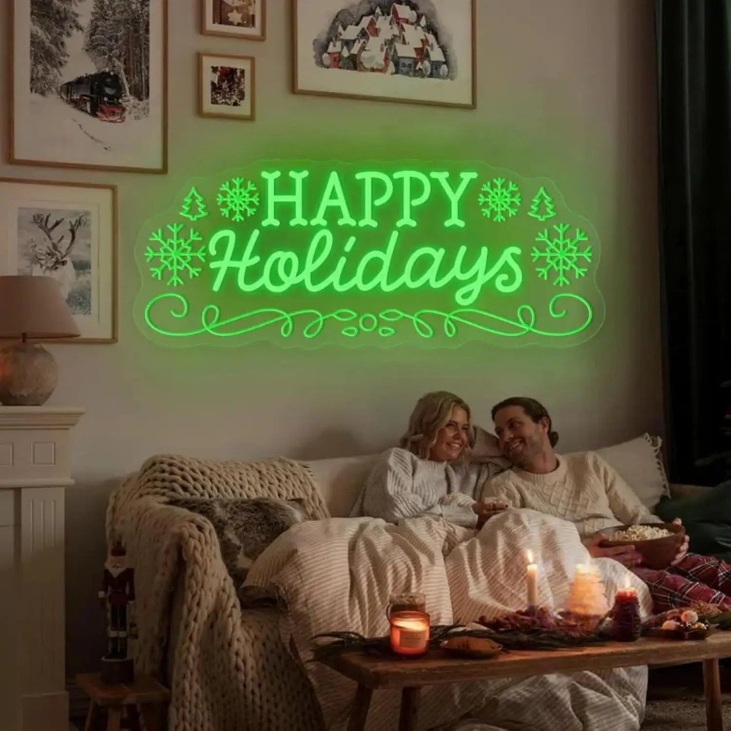 عطلات سعيدة ندفة الثلج LED النيون تسجيل عيد الميلاد مهرجان ضوء النيون لنافذة مخزن المنزل بار غرفة نوم 2026 السنة الجديدة ديكور الحفلات #5