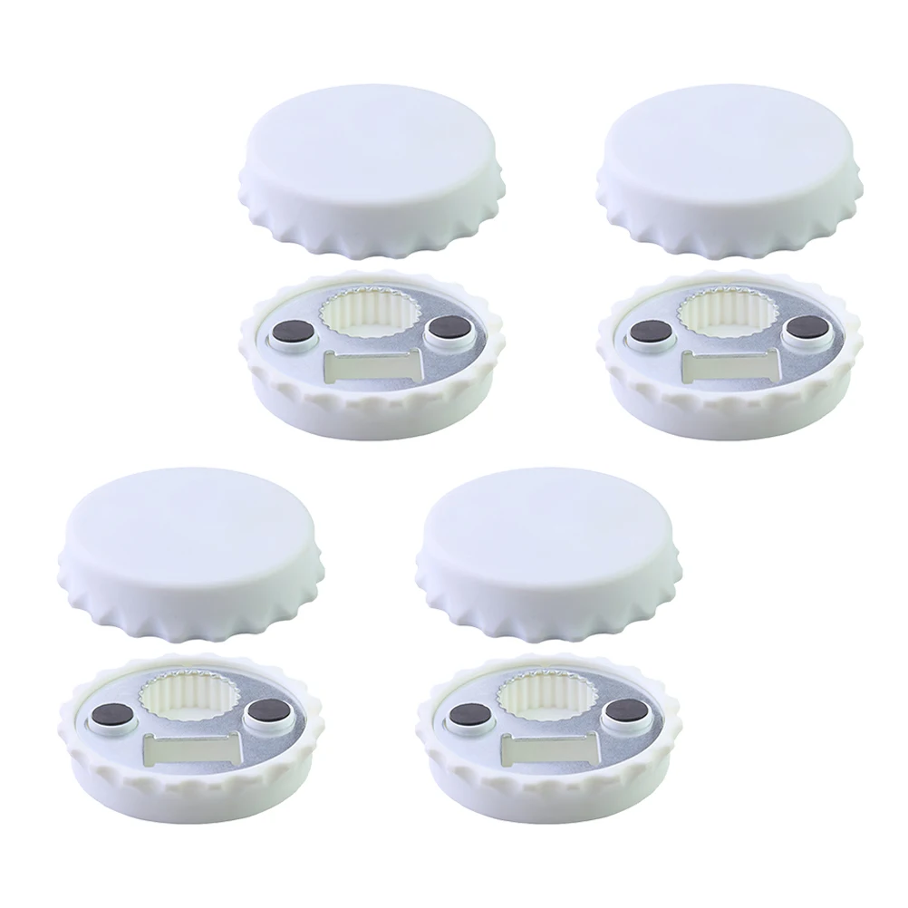

8pcs Bottle Opener Fridge Magnets Plastic Stainless Steel Magnetic Refrigerator Decoration Practical Beer Cap Opener