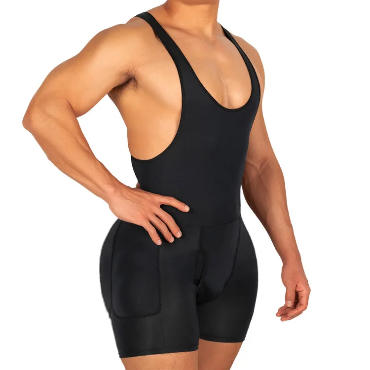 Men Pads Bodysuits Fitness Shapewear Underwear Athletic Supporters Butt Padded Underwear for Big Butt Enhance Body Shaper