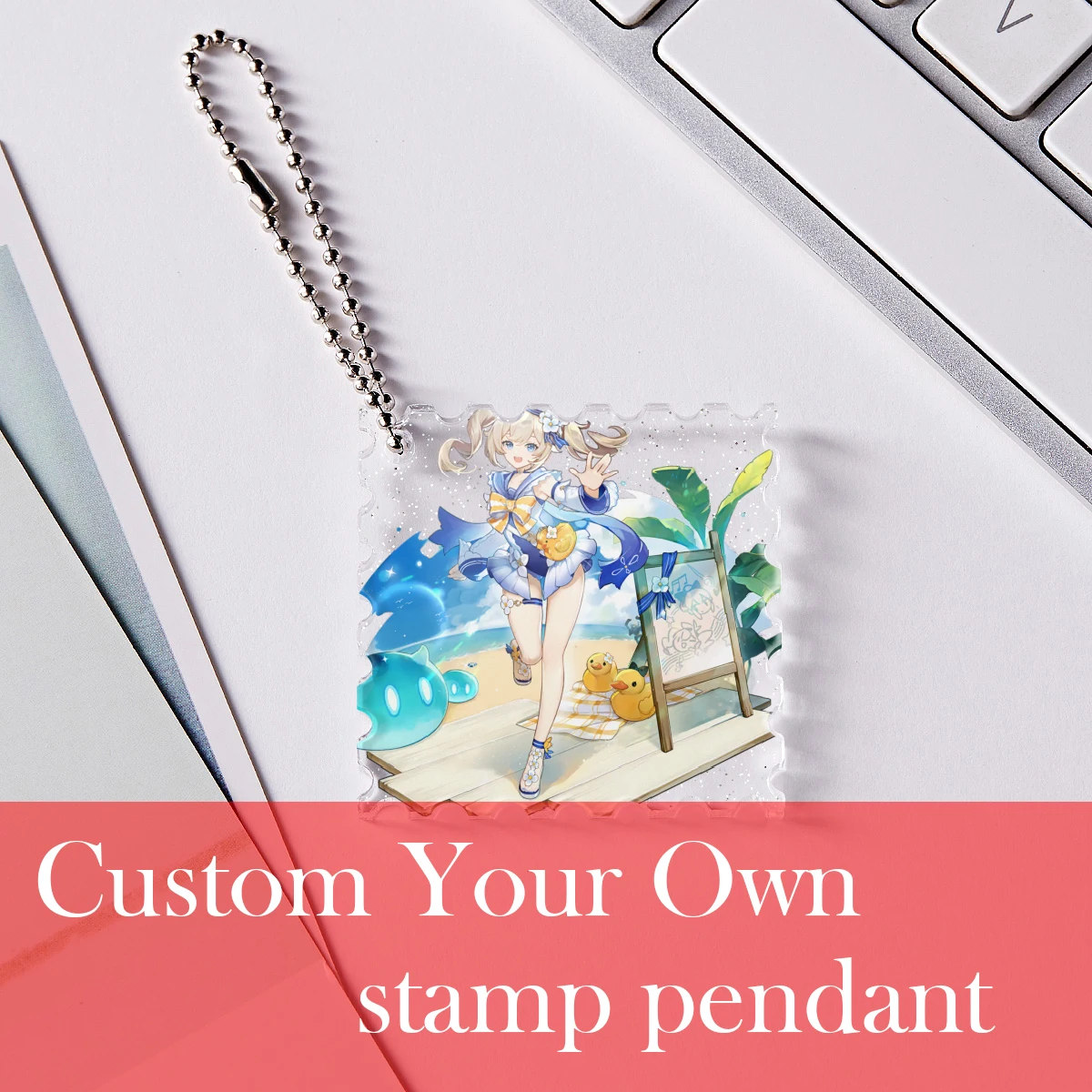 Custom Acrylic Charms Stamps Car Bag pendant creative personality keychain