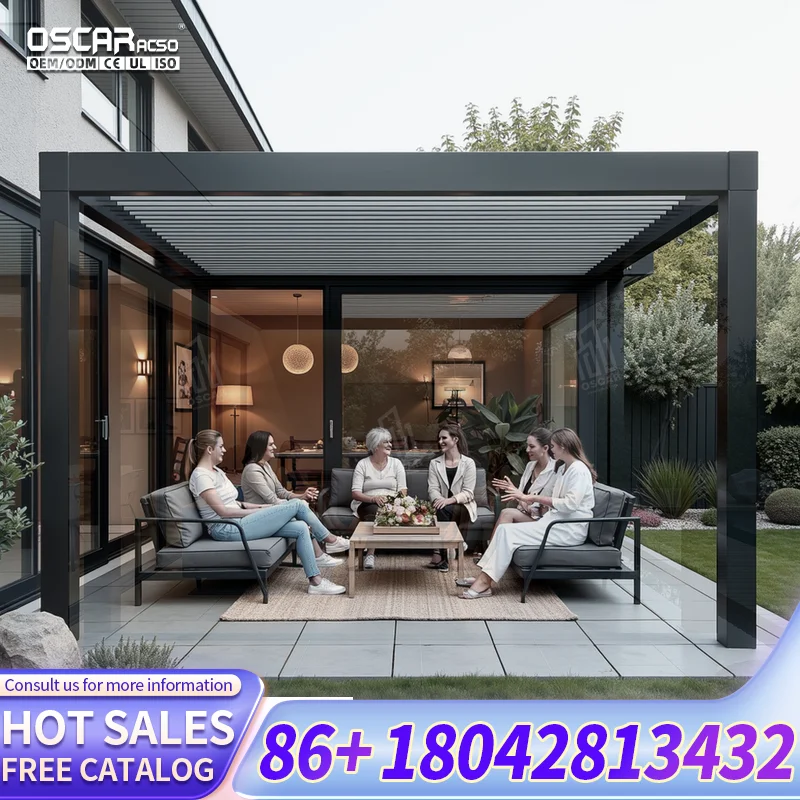 Hardtop Garden Gazebo Metal Steel Frame Aluminum Outdoor Tent Factory Price for Backyard Poolside Patio pergola