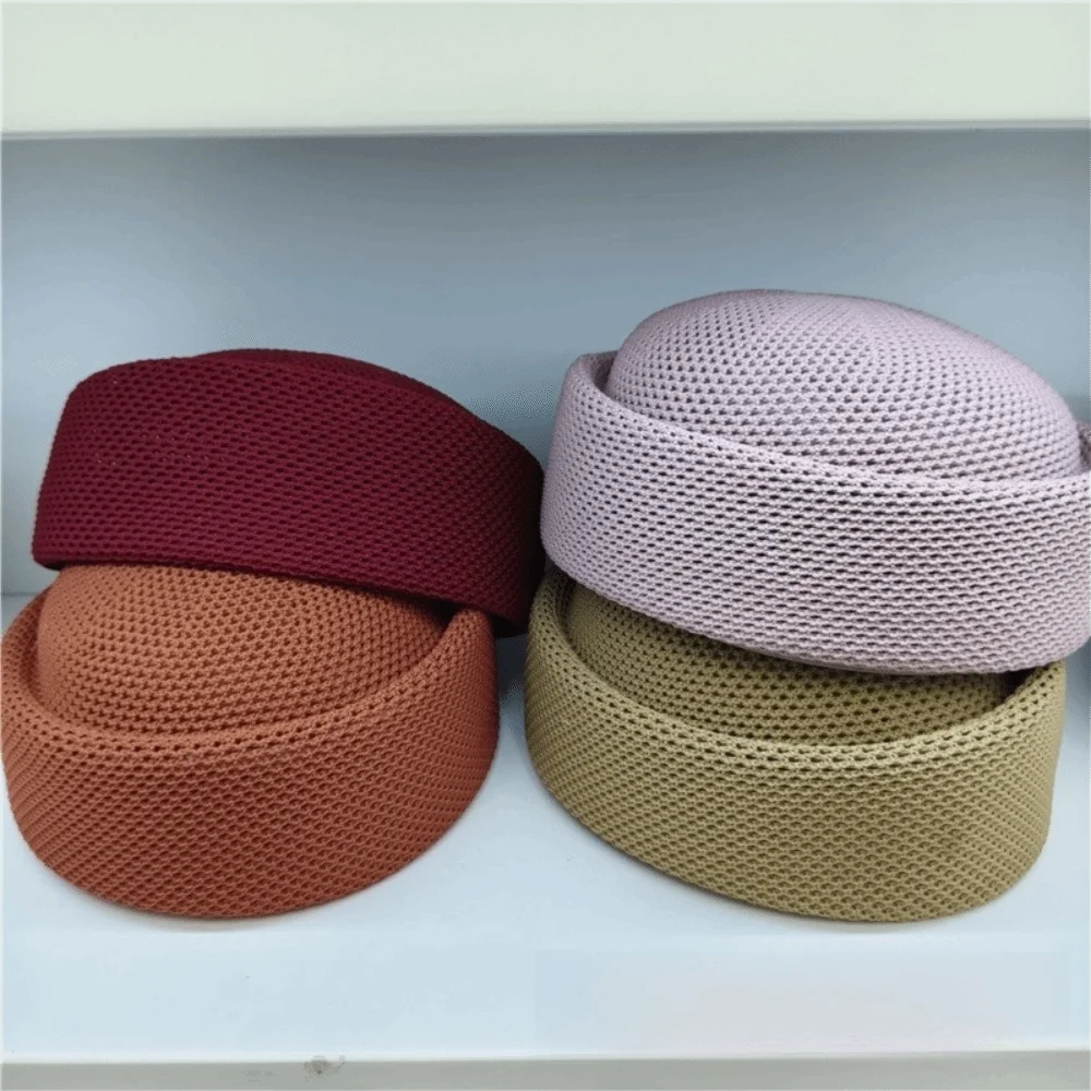 Retro Sommer Hartmützen mit Netzstoff, Atmungsaktiver Malerhut, Verstellbarer Outdoor-Sonnenhut für Damen, Pillbox-Hut