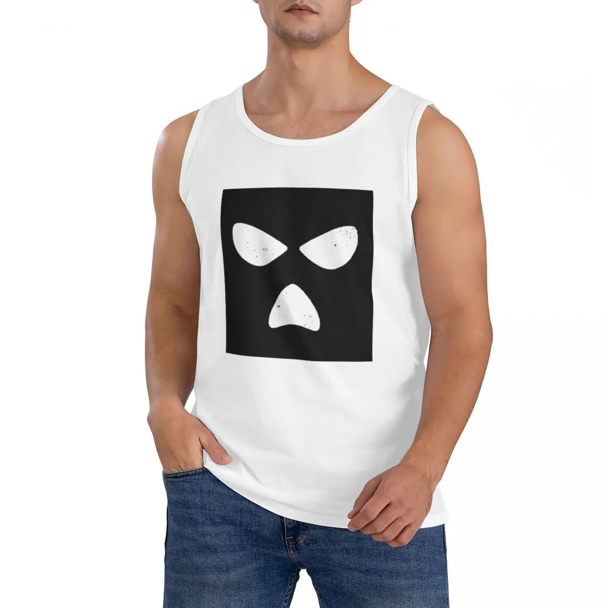 100% Cotton Kneecap Sleeveless T-Shirt Men Workout Sports Clothing Tops Men's Crew Neck Vest