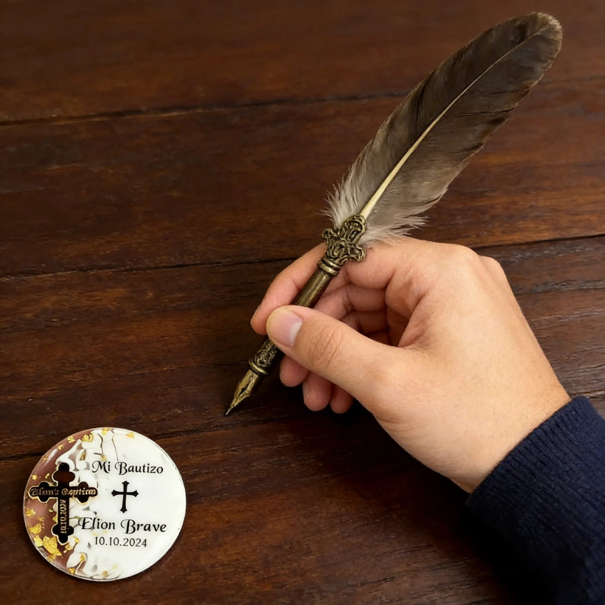 Engraved Resin Baptism Favors | Custom Fridge Magnet for Guests | Mi Bautizo Prima Comunione Bulk