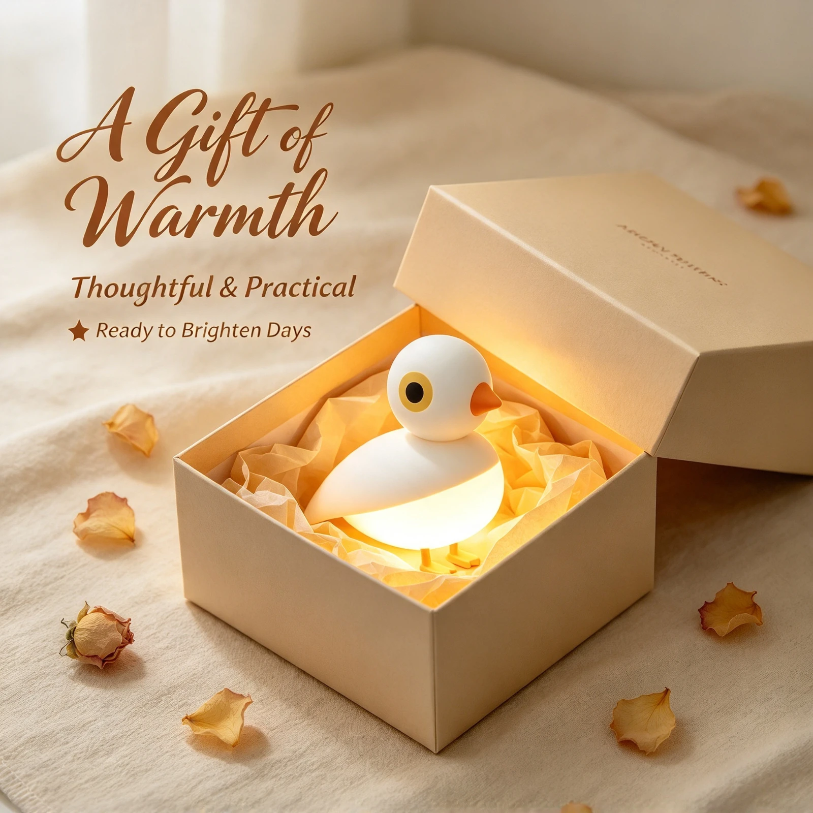 Magnetic LED Night Light Motion, Sensor Rechargeable Lucky Bird Lamp, Cute Animal Table Desk Bedroom, Wardrobe USB Decor Gift