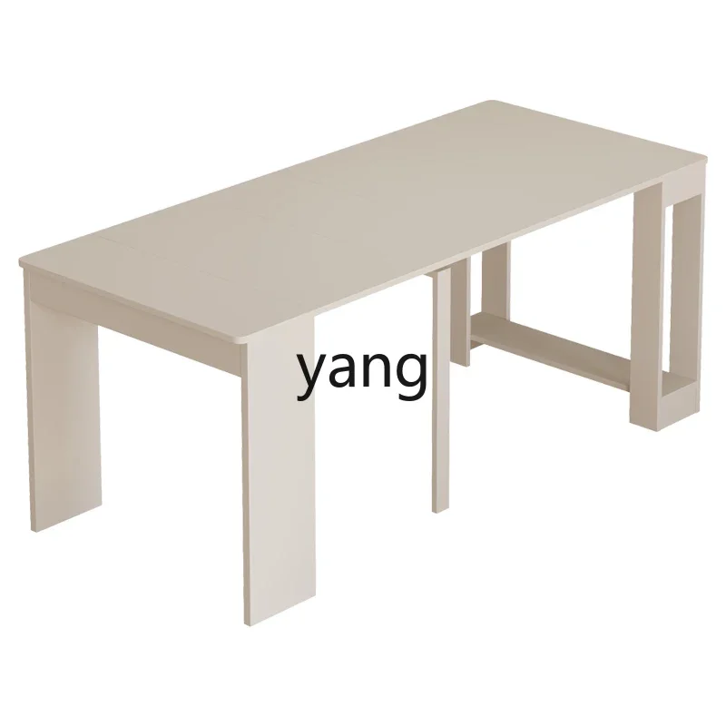 

ZL folding dining table solid wood modern simple telescopic rice square table dining table and chair combination