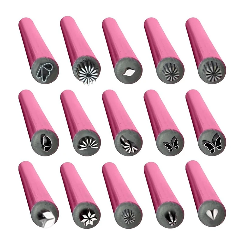 15Pcs Nail Art Stamp Pen Set,Flower Nail Stamp Pen,Nail Art Stamper Kit,Nail Art Tool With Different Patterns