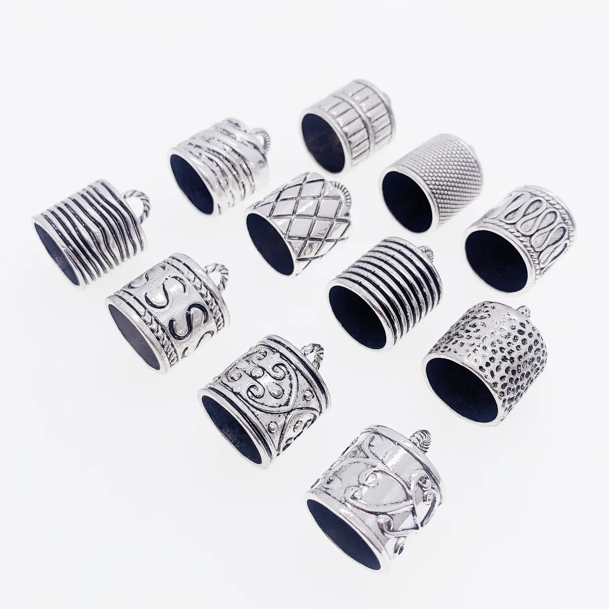 Fit 20mm Cord Crimp End Caps Buckle Tips for Necklace Bracelet Ropes Cords Connectors Clasp DIY Accessories 5pcs K06325