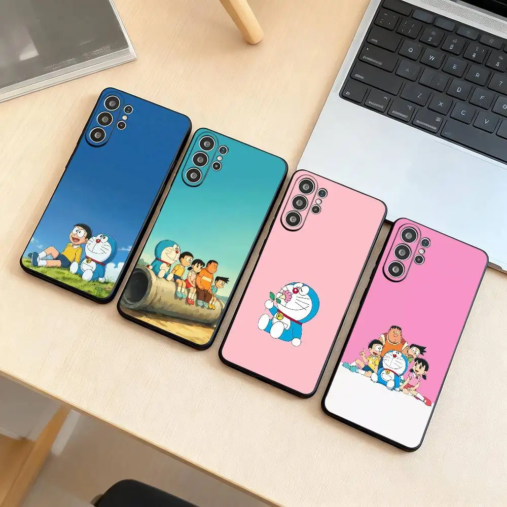 D-Doraemon Nobita-A  Phone Case Black Silicone Soft For Samsung S25,S24,S21,S22,S23,S30,Ultra,S20,Plus,Fe,Lite Gift