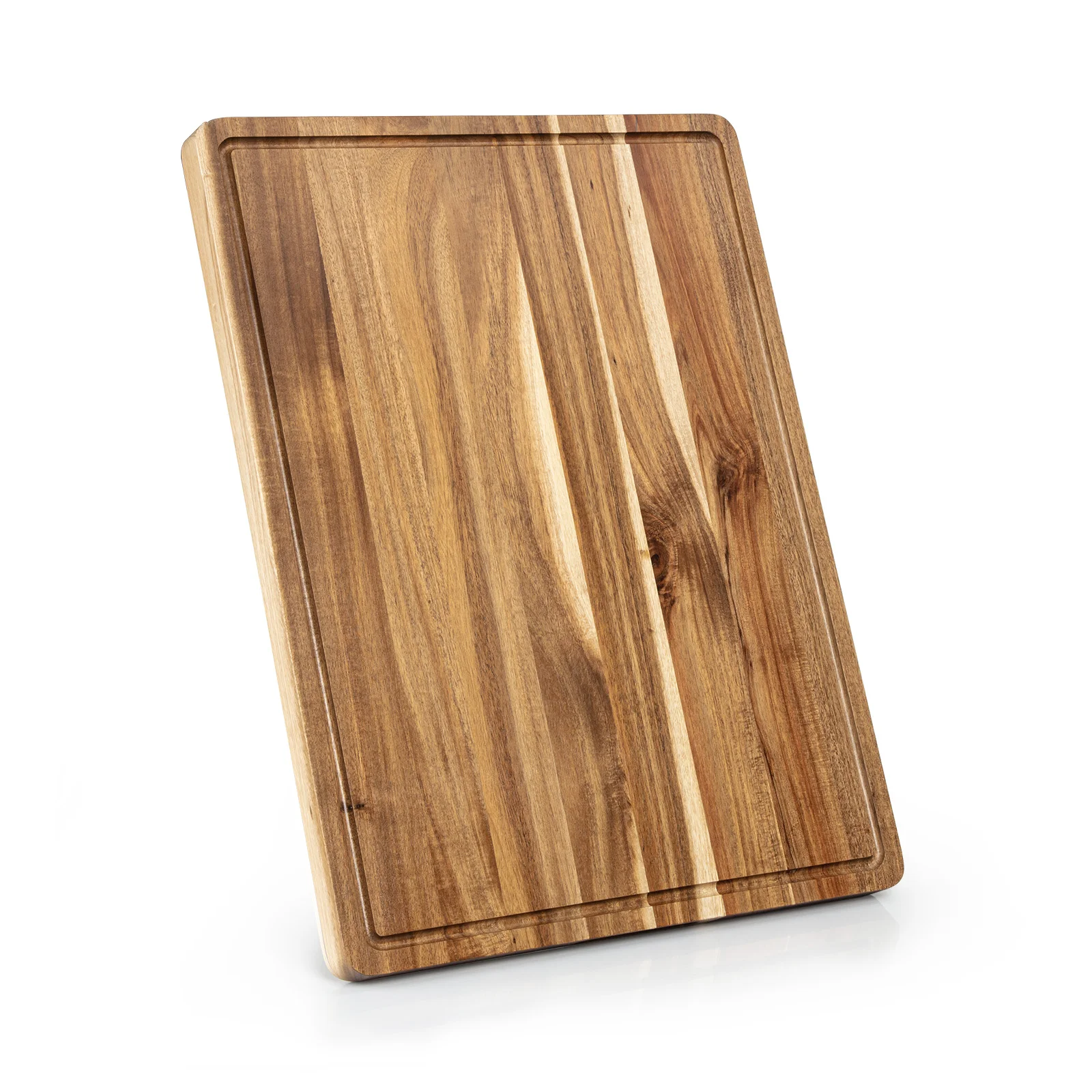 Wooden Cutting Board, 20x15 Inches Large Acacia Wood Cutting Board with Deep Groove and Handles for Kitchen, Reversible Wood Chopping Boards for Meat, Vegetables and Fruit
