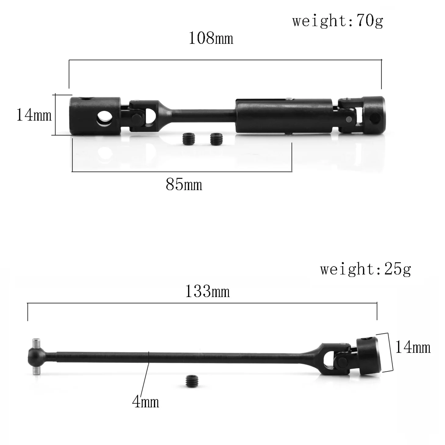 Metalowy przedni i tylny środkowy wał napędowy CVD Driveshaft MA357 MA358 dla 1/8 KYOSHO USA-1 Foxx RC Monster Truck części zamienne