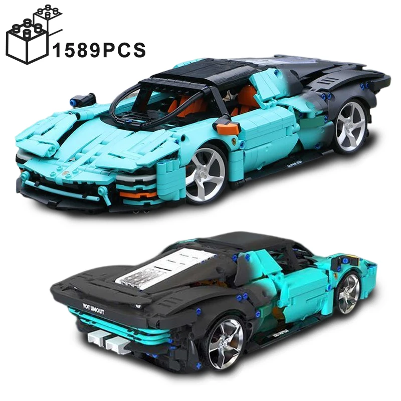 

1589PCS Technical City Blue Daytona SP3 Sport Car Building Blocks 42143 Assemble Bricks Speed Vehicle Toys Gifts For Boy Kids