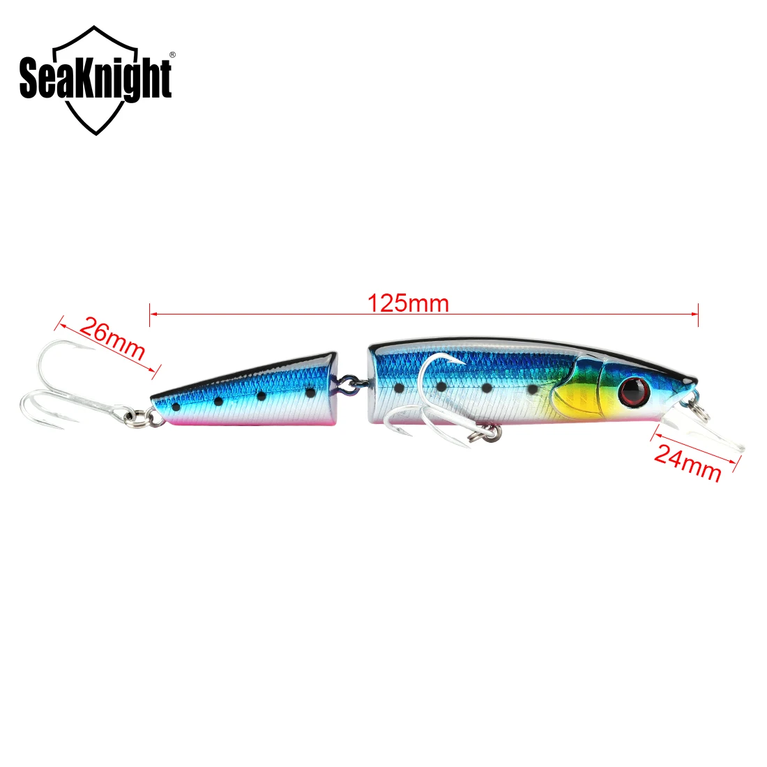 SeaKnight ماركة MinnowSK041 صوتها الطعم 21.5 جرام 125 مللي متر 0-1 متر عميق 2 أقسام أسماك العائمة إغراء حاد السنانير الصعب الصيد إغراء 3 قطعة #3