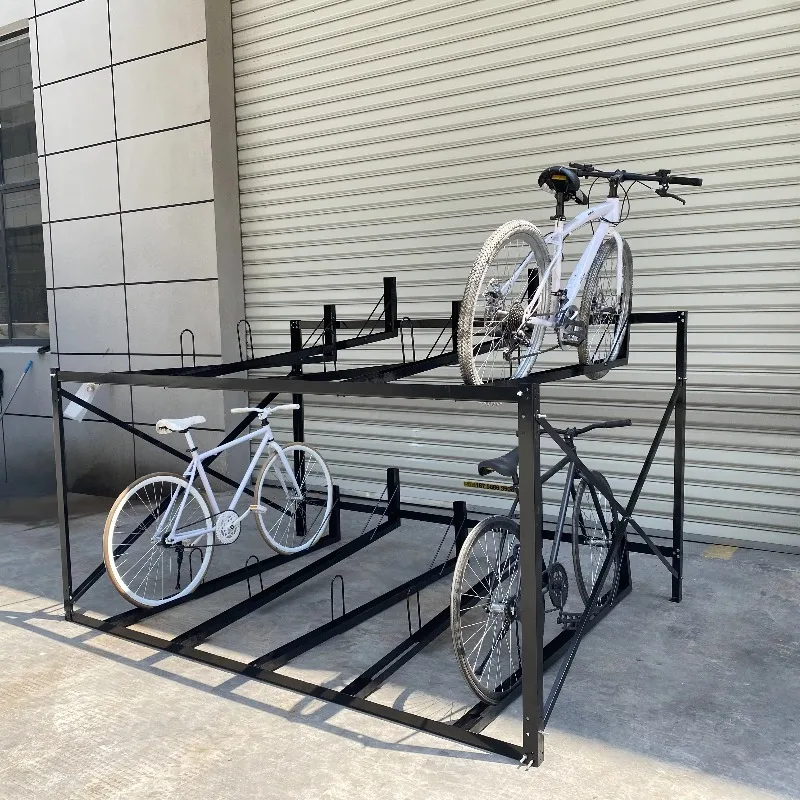 Double-layer bicycle stacked bicycle storage rack
