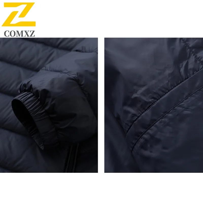 معطف COMXZ كاجوال بياقة واقفة للرجال قصير للأسفل للعمل في الهواء الطلق سترة دافئة بتصميم لون نقي معطف شتوي مريح وخفيف للغاية