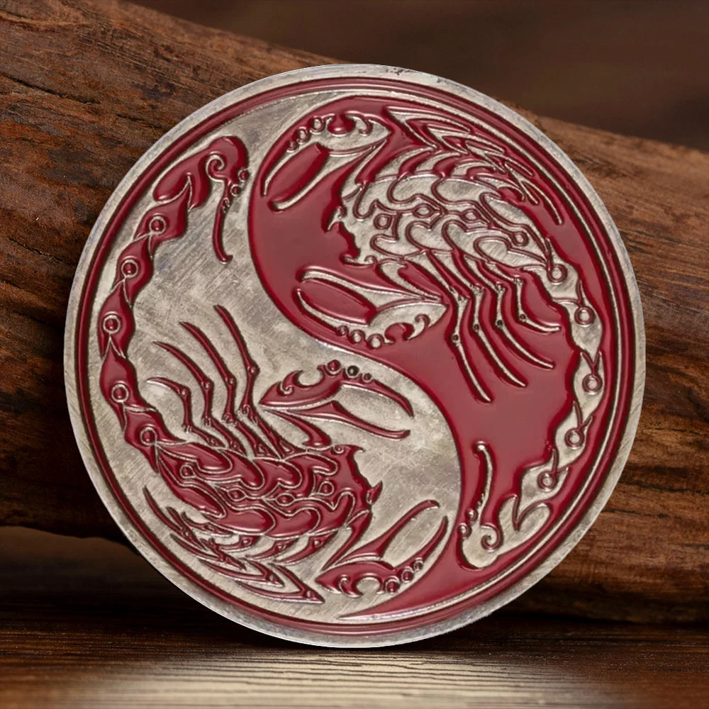 Chinese Tai Chi Scorpion Copper Plated Wishing Coin Four Great Beasts Bring You Good Luck Ouija Lucky Coins