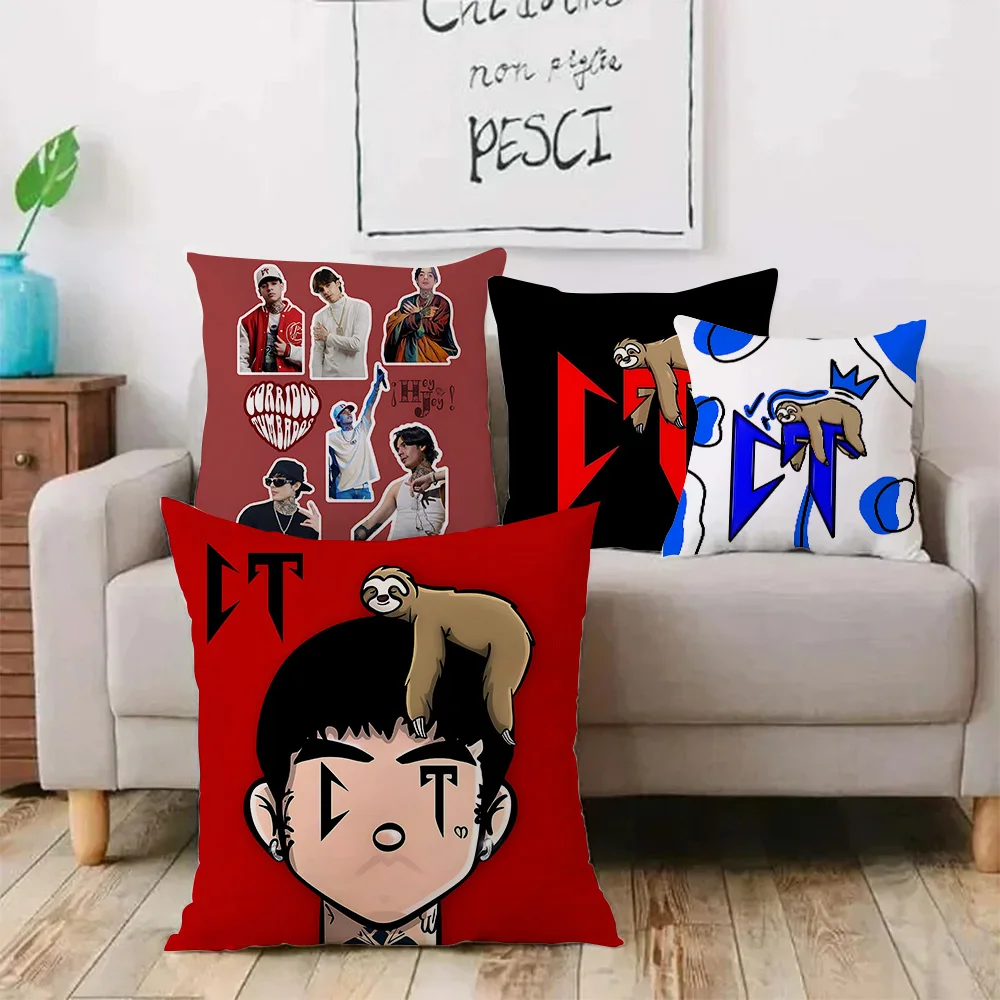 Rapper Natanaels Cano Pillow Covers Cartoon Sofa Decorative Home Double-sided Printing Short Plush Cute Cushion Cover