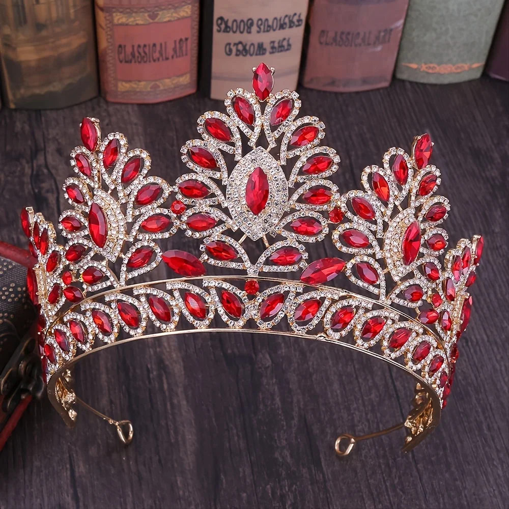 Diadem Diadem w stylu barokowym kryształowa korona dla kobiet w stylu Vintage dla kobiet ślub panny młodej ślubne akcesoria do włosów