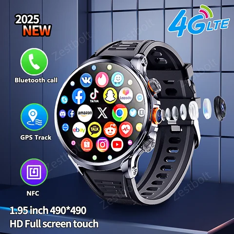 Original H18 Smart Watch 1.95 Inch Android OS 8MP Camera GPS 512G ROM Steel Strap WiFi Compatible Google Play Store Smartwatch