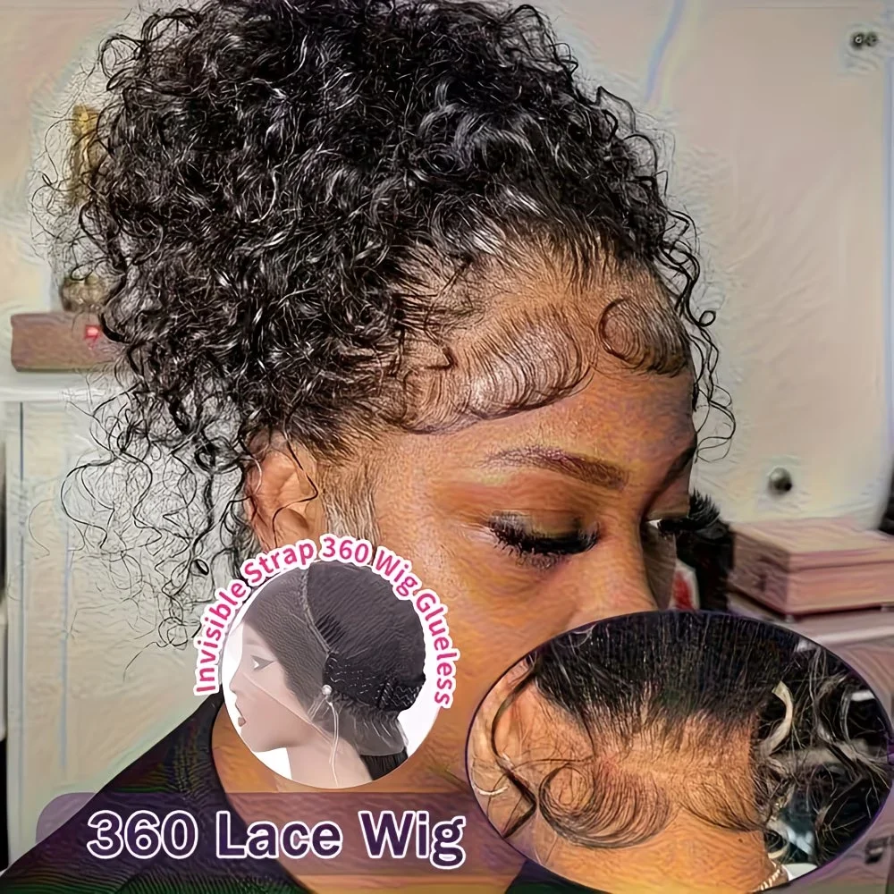 

40-дюймовые парики Invisi Strap 360 Lace из натуральных волос, парики с глубокой волной и плотностью 280%, парики Lace Front с завязками из натуральных волос