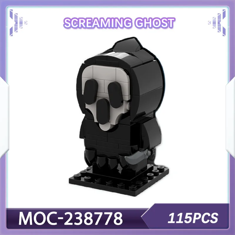 

Набор строительных блоков Screaming Ghost MOC-238778 Фигурка куклы Декоративный предмет Ghostface Хэллоуин Рождественский подарок